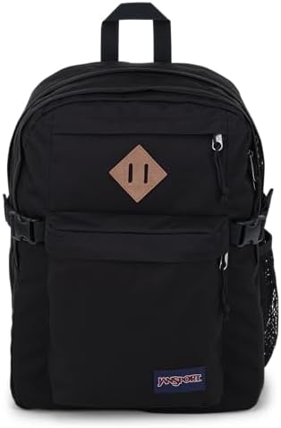 JanSport Main Campus Backpack - Travel, or Work Bookbag w 15-Inch Laptop Sleeve and Dual Water Bottle Pockets, Black