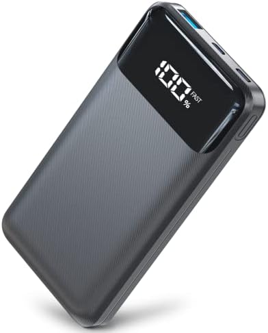 LILIO Portable Charger, 20000mAh Power Bank with Digital Display, 20W Fast Charging Battery Pack with USB C/USB A Output, Cell Phone Charger for iPhone 15/14 Samsung Pixel AirPods and More