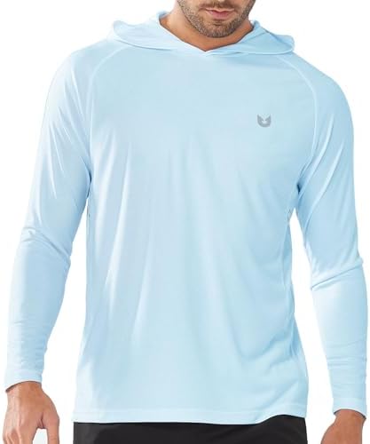 NORTHYARD Men's UPF 50+ Hoodie Shirts Rash Guard Long Sleeve Sun Protection SPF Swim Shirt UV for Running Hiking Fishing