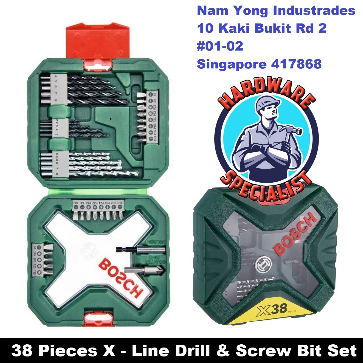 Bosch 38 Pieces Drill Bit X Line Set [Concrete] [Metal] [Wood]