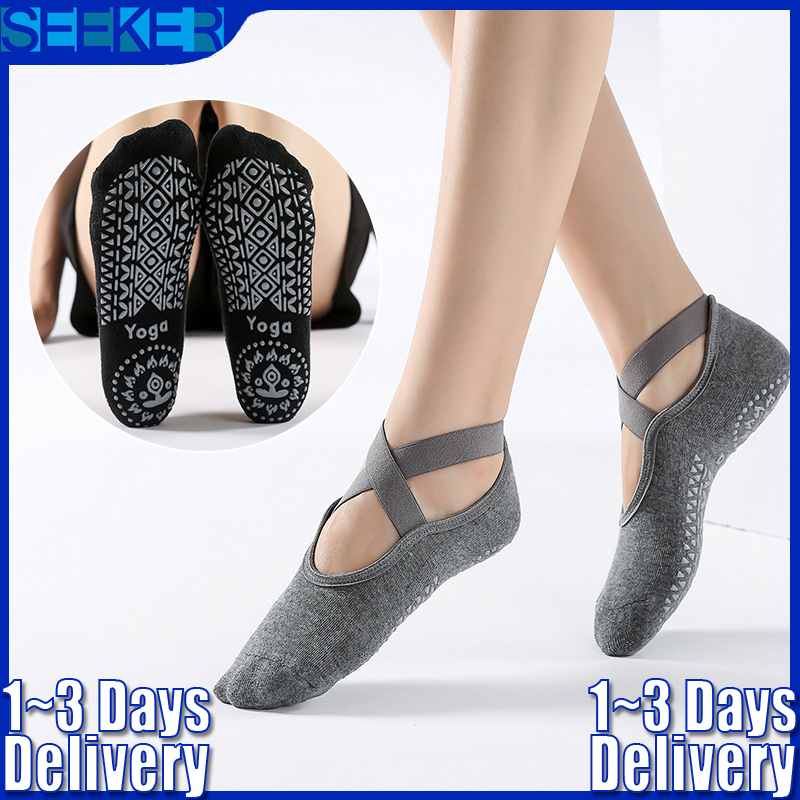 ?? Fast Delivery Anti slip yoga socks, cotton Pilates with exposed instep, indoor dance, fitness, adult women's socks Christmas present