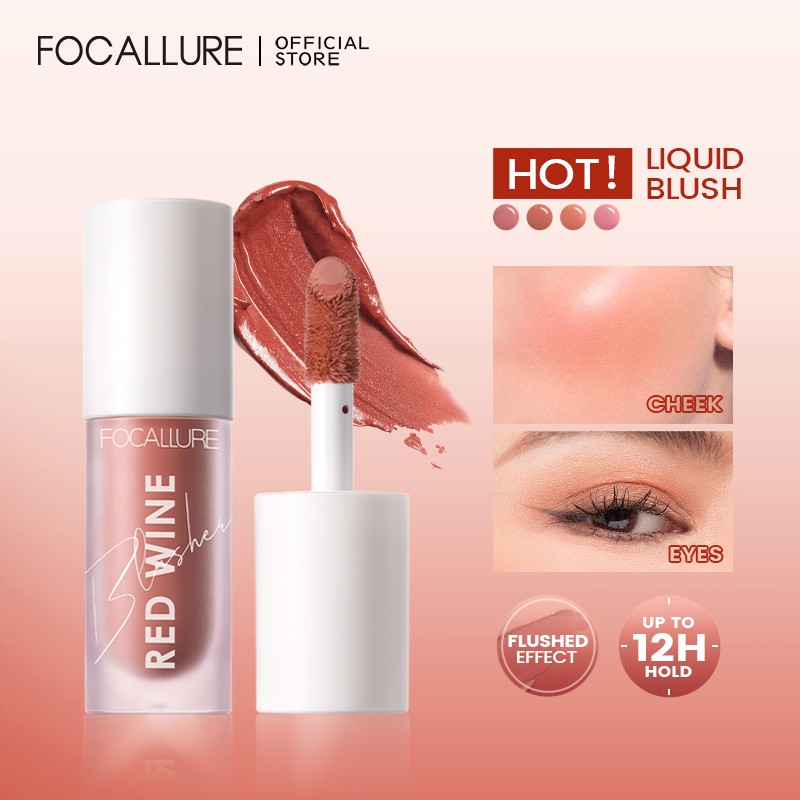 MerMer store FOCALLURE Liquid Blush HANGOVER RED WINE Natural Cheek Tint Blusher Matte Cream On Face Make Up Cosmetics 0101