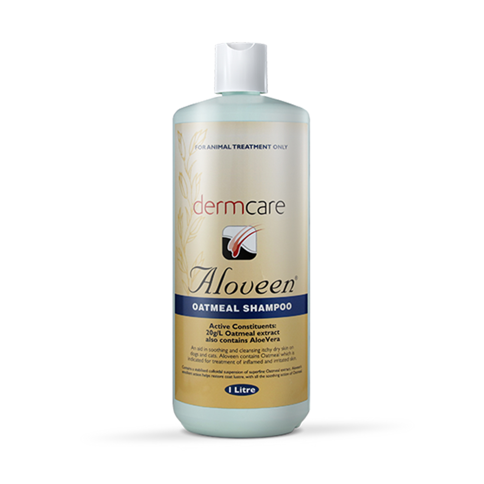 Dermcare Aloveen 1L Oatmeal Shampoo - Dogs & Cats - Exp 01/25
